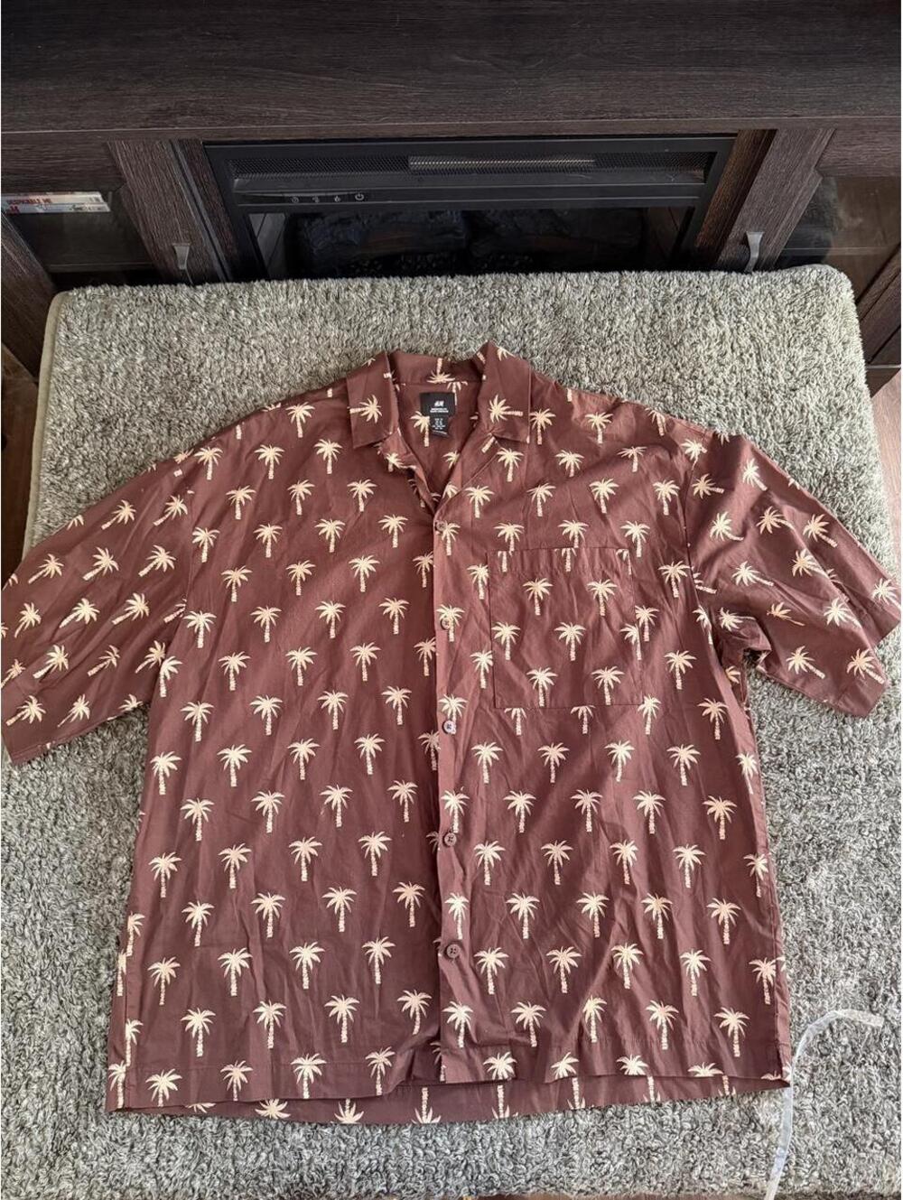 H&M Oversized Fit Palm Tree Print Shirt XL